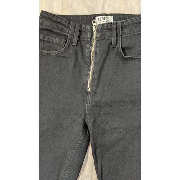 Agolde Nico Zip Front high-rise Black Jeans, 25R - Picture 7 of 12